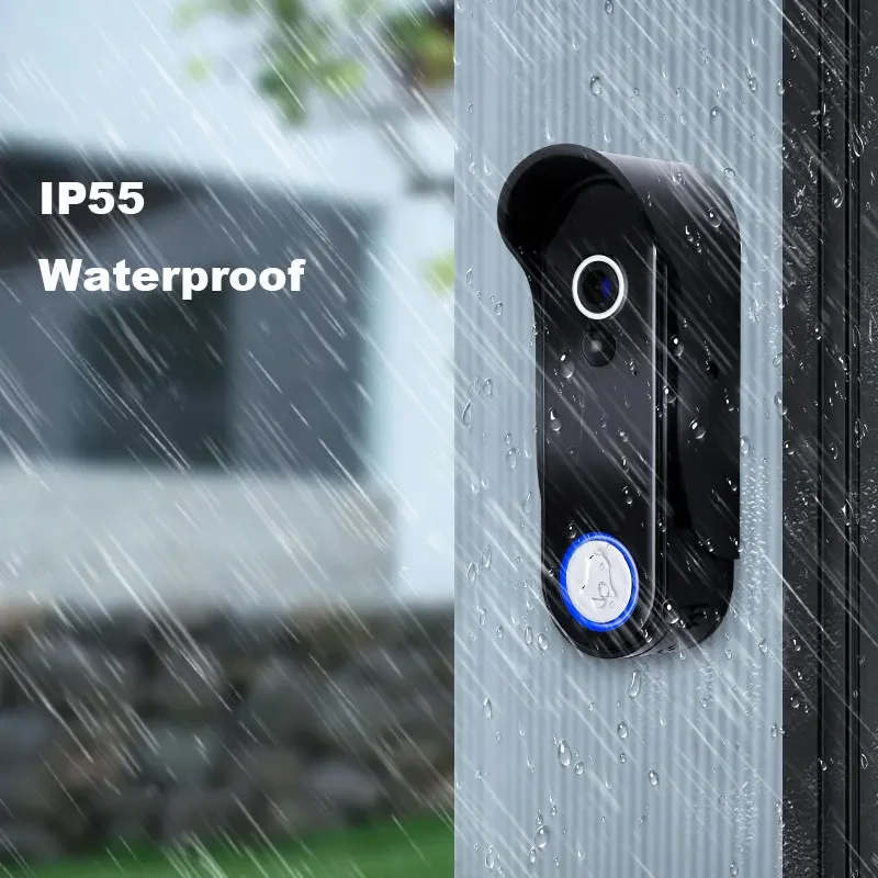 Беспроводной домофон 1080P, дверной звонок, ночной HD Vision, 7-дюймовый водонепроницаемый дверной звонок, камера умного дома, безопасность, видеообнаружение движения