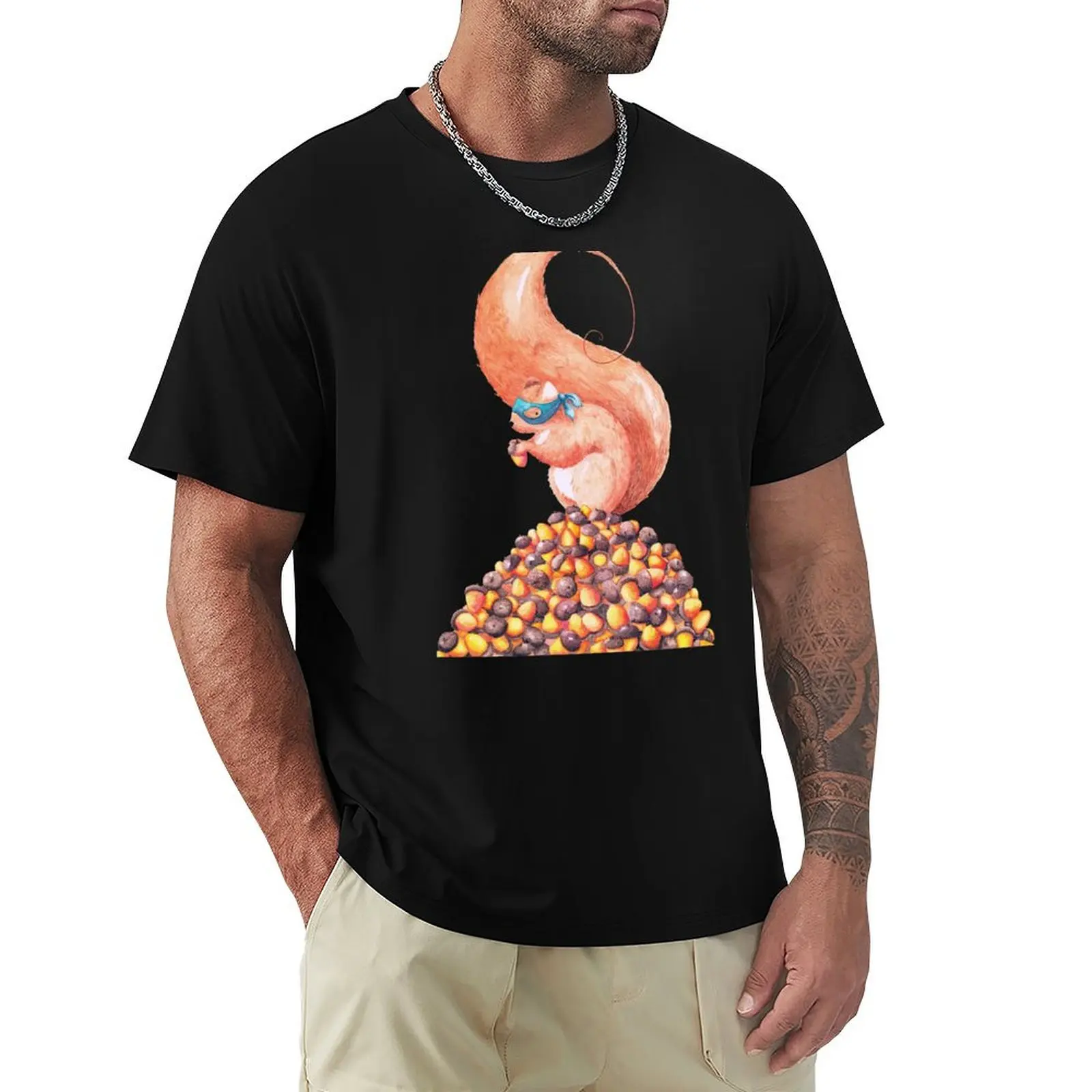 The Bandit Squirrel T-Shirt Minimal Art Print T-Shirt