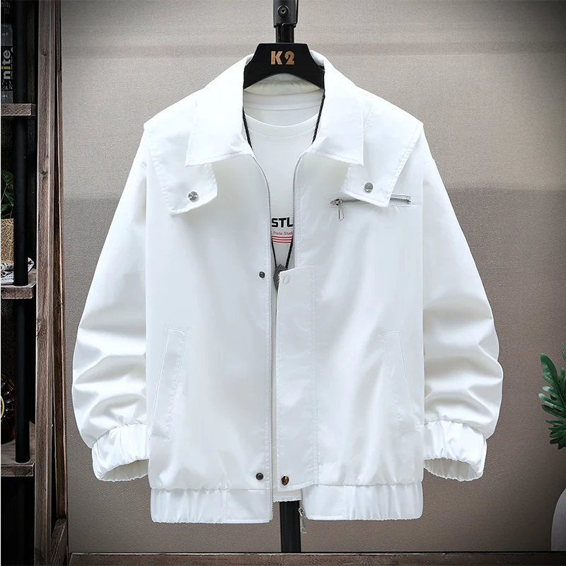 

2026 New Jacket Three-dimensional Spring American Trendy Jacket Men's Loose Breathable Lapel zipper Jacket M-4XL