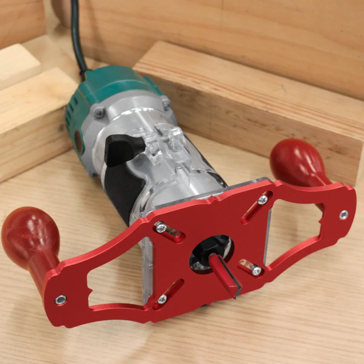 Handheld Router Milling Groove Bracket, Aluminum Alloy Trimming Machine Slotted Base for Edge Chamfer Grooving Milling Straight