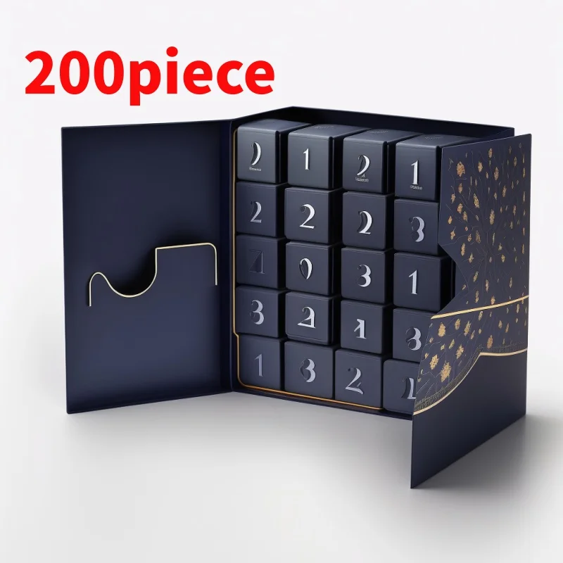 20 0piece.Custom.Advent Calendar Box Luxury Custom Cardboard Countdown Empty 12 Days Advent Calendar Box