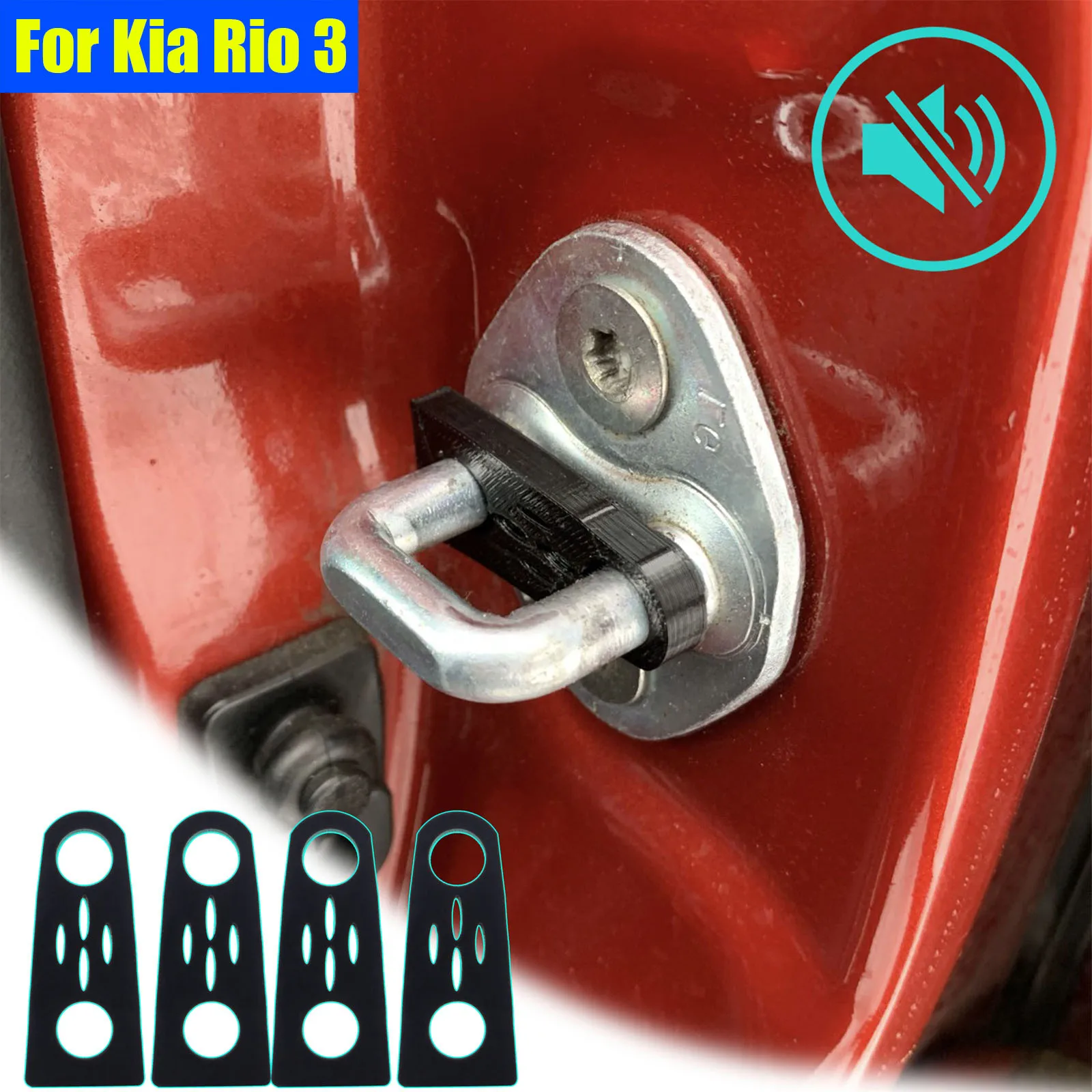 Door Lock Damper For Kia Rio 3 2011- 2016 2017 Buffer Soundproof Sound Insulation Quiet Deaf Creaking Screaks Noise Seal