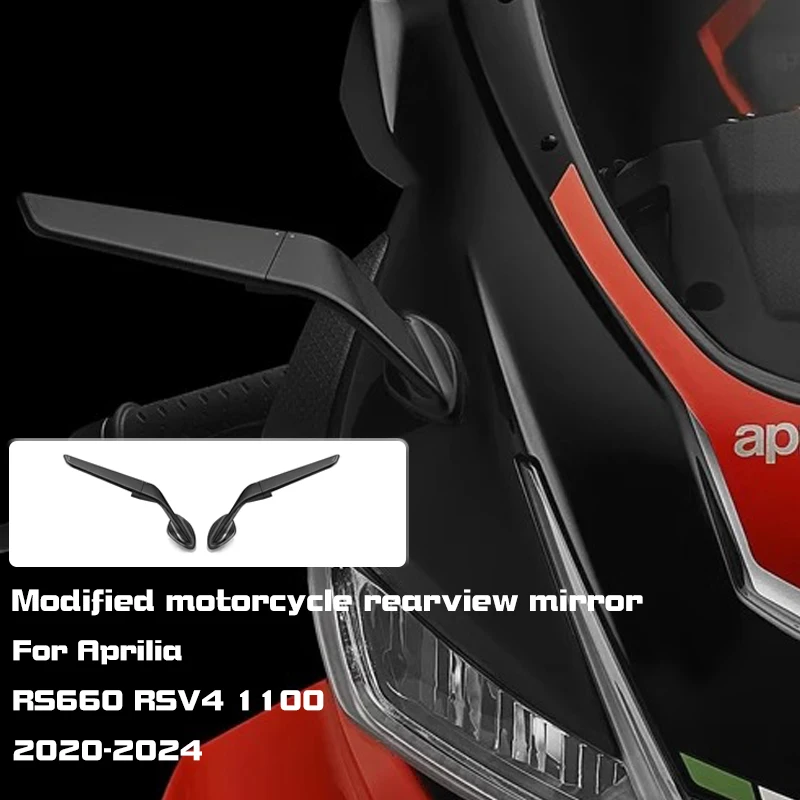 

For Aprilia RS660 RSV4 1100 Mirrors Stealth Mirrors Sports Winglets Mirror Kits Adjustable Mirrors Motorcycle Wing Mirrors