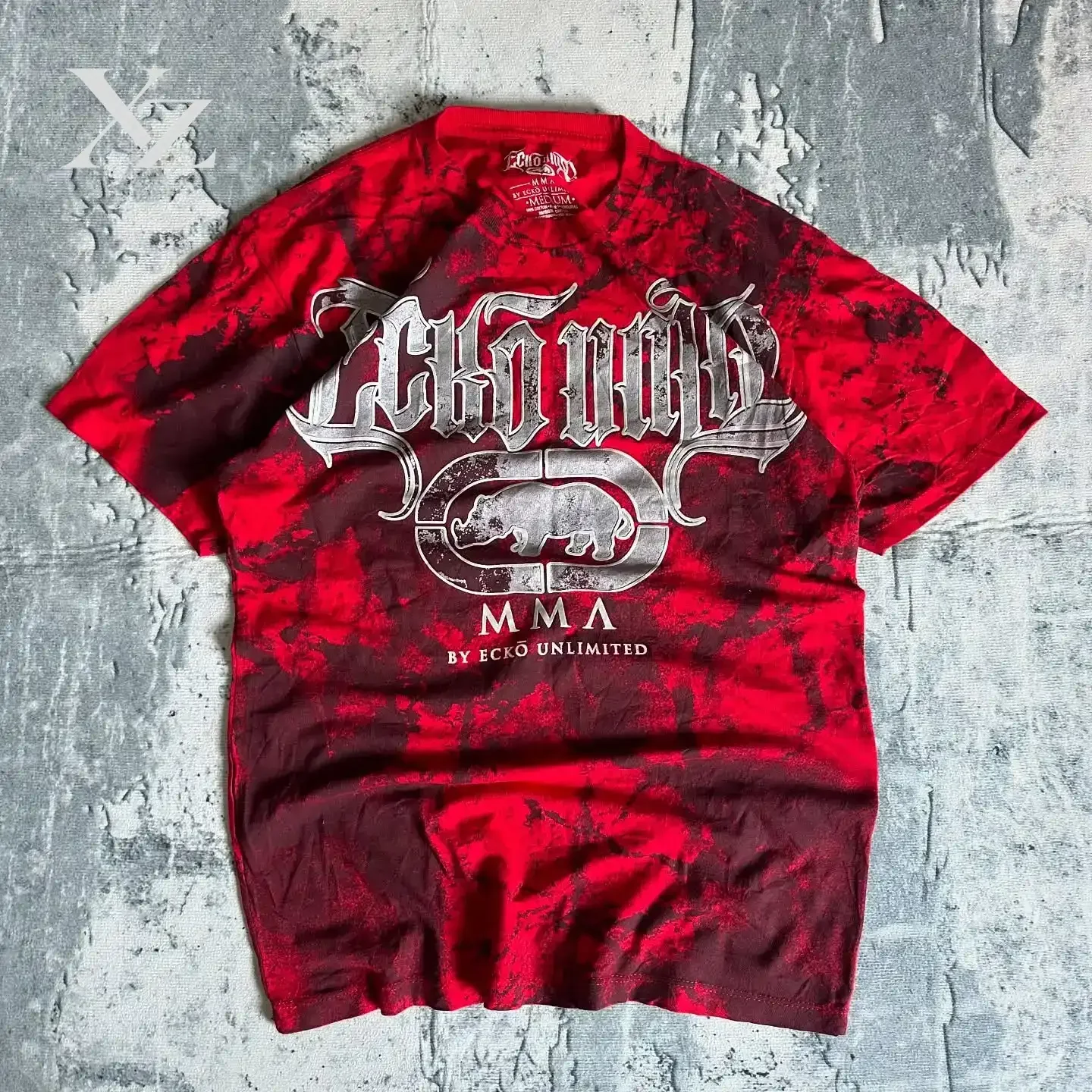 ECKO Splatter Metal Rhino Vintage Oversized T Shirt Men Women Cotton Streetwear Graphic Tee Hip Hop Casual Comfort Top