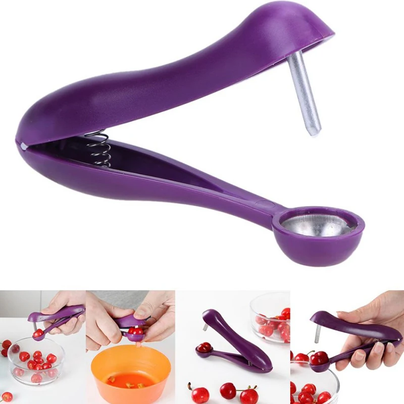 Cherry Olive Pitter Stoner Stone Pit Seed Remover Easy Squeeze Grip Xmas Gift