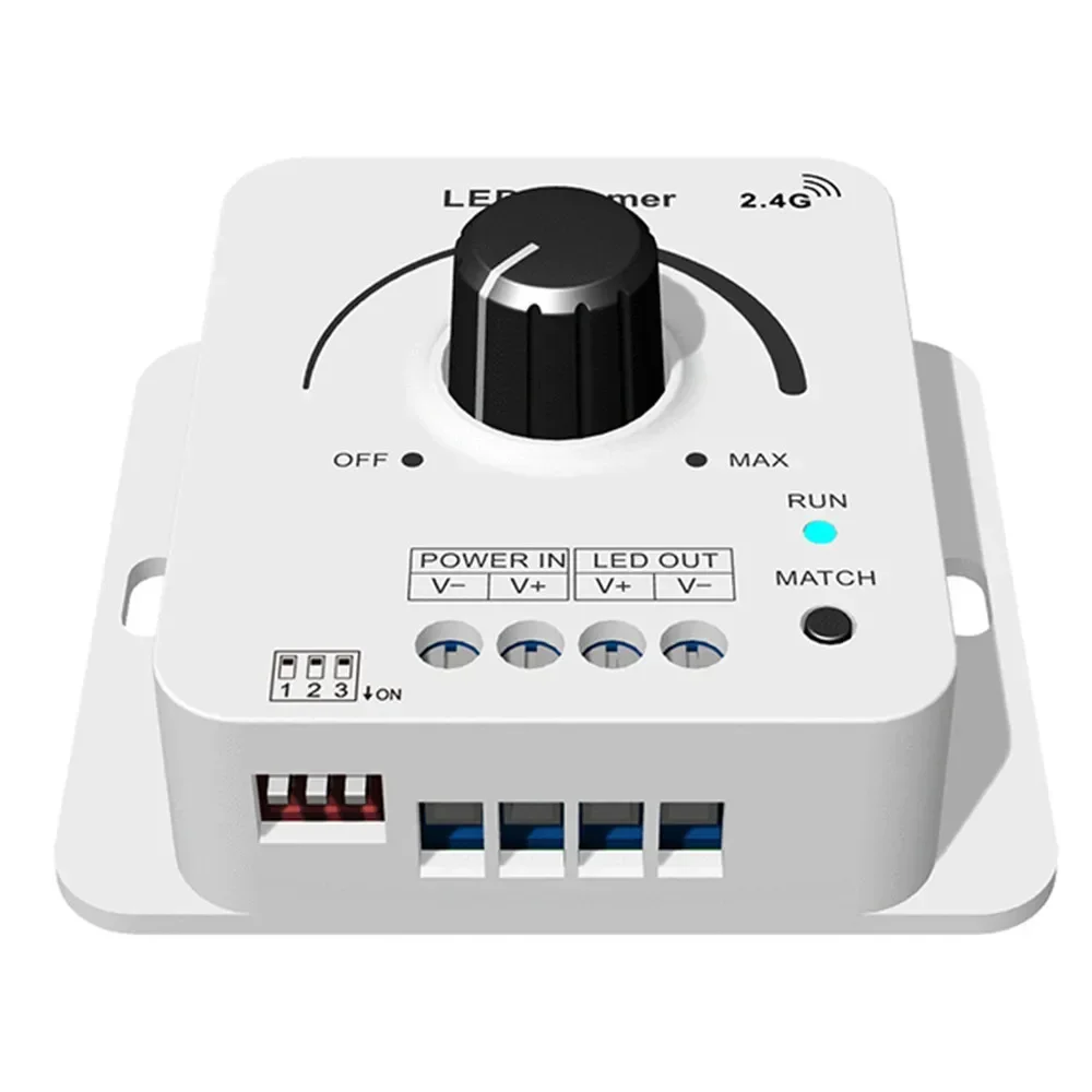 V1-KC 1CH*8A DC12V-48V Rotary LED Dimmer Controller PWM Frequency 500Hz, 2KHz, 8KHz 16KHz Selectable For Single Color LED Strip