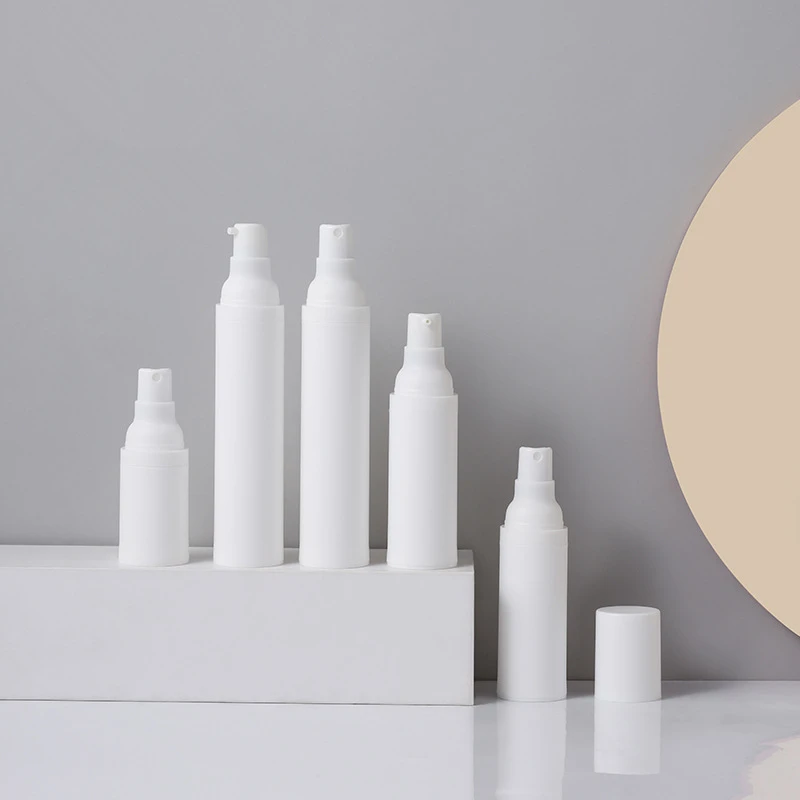 

100pcs 15ml 30ml 50ml Empty Plastic Cosmetic Bottle Travel Liquid Bottles Matte White Airless Pump Vacuum Toiletries Container