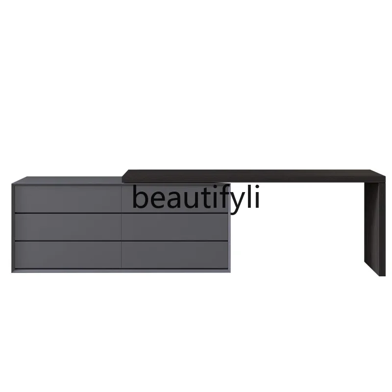 

Italian Minimalist Dressing Table Simple Style Bedroom High-End Light Luxury Makeup Table Storage Cabinet Dresser Integrate