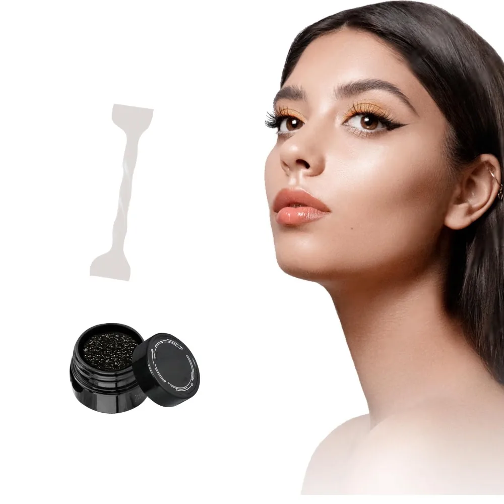 ختم كحل جديد مقاوم للماء يدوم طويلاً مع قالب رموش معجون الحبر أدوات تجميل سوداء مزدوجة الأطراف للمبتدئين