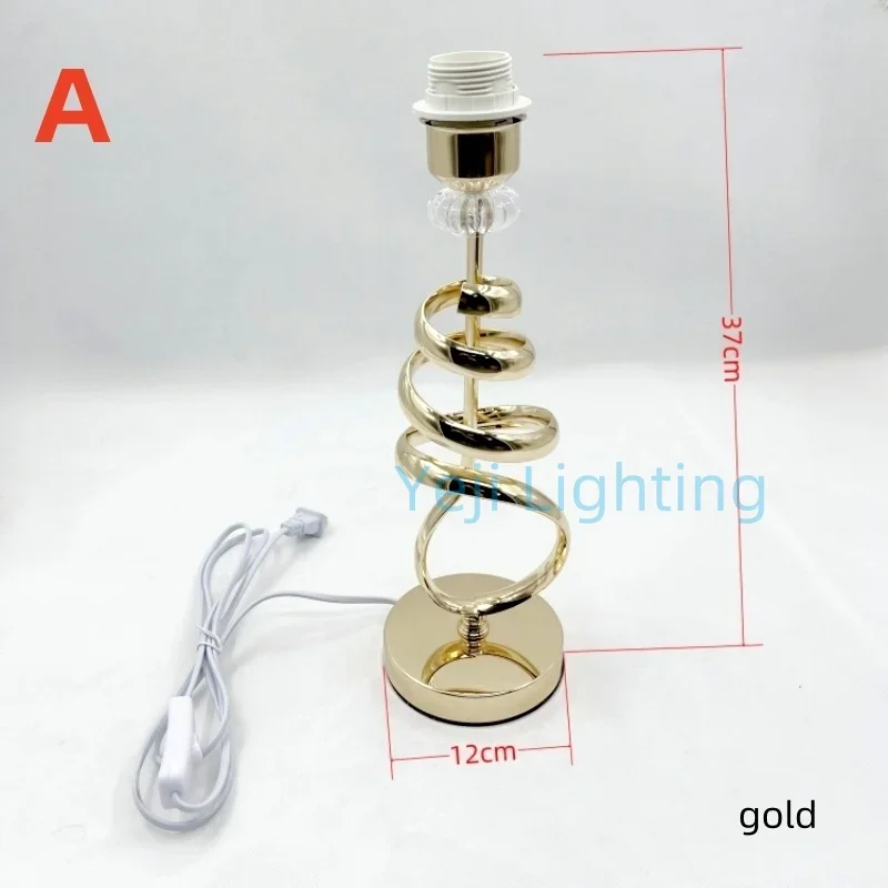 Metal Modern Indoor Lighting  Iron Desk Lamps E27 Table Lamp E27 Socket Bedroom Modern Lights Living Room Lamp Gold LED Lamp DIY