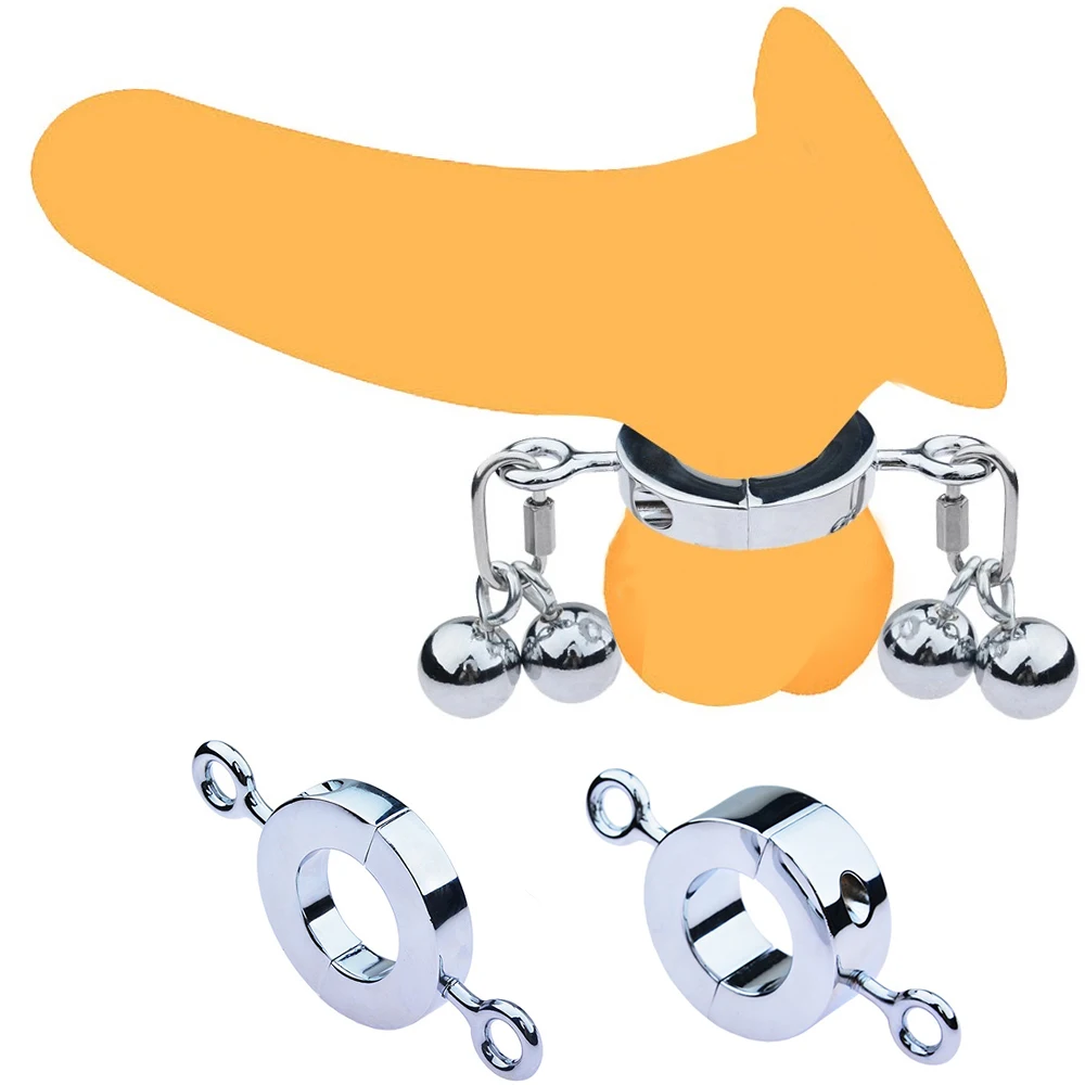 Testicle Clamp  Heavy Duty Chastity Cock Ring Sex Toys Male Penis Ring Stretcher Scrotum Stimulation Lock Training Device Metal - view 2
