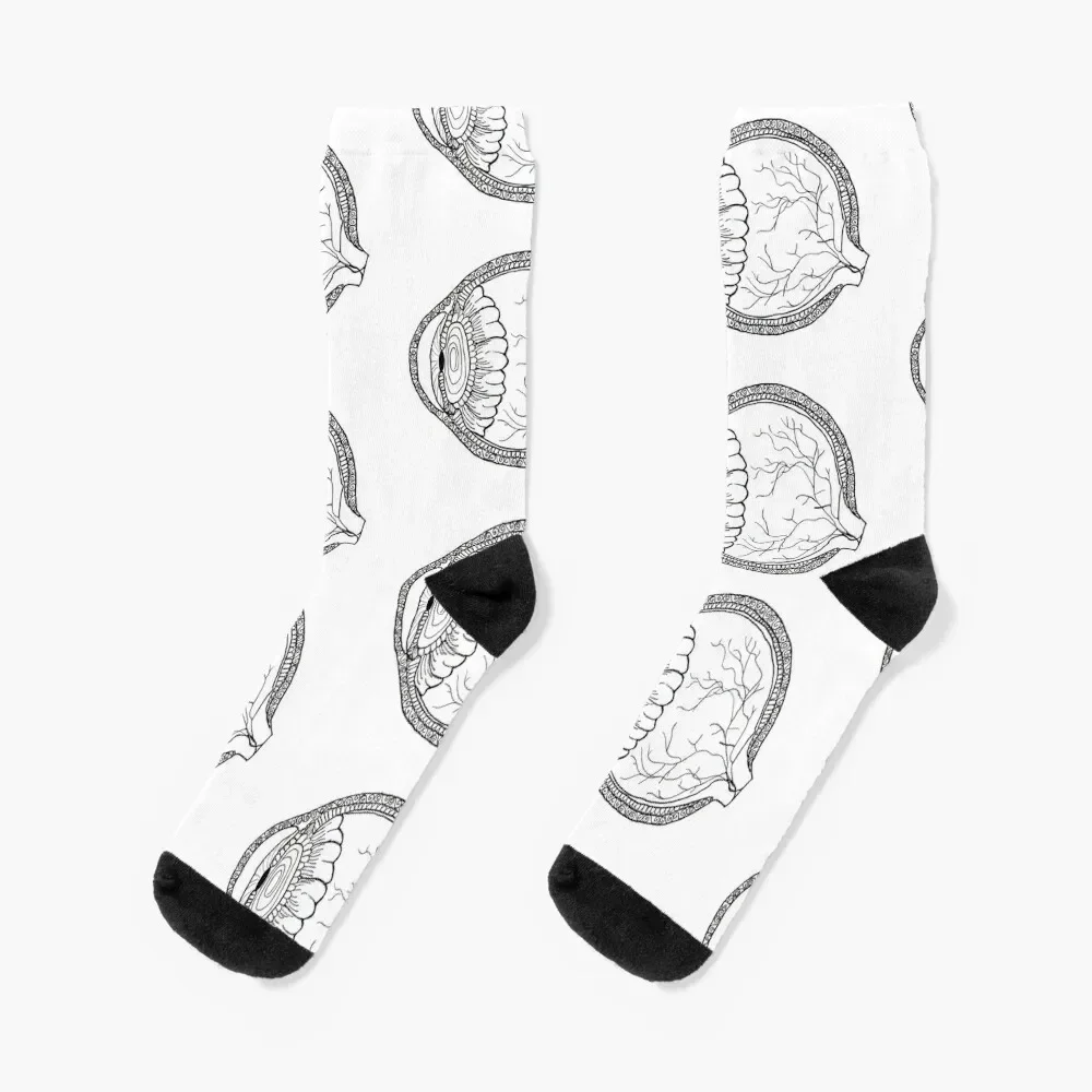 

Eye Line Drawing (Black and White) Socks warm winter basketball Ladies Socks Men's