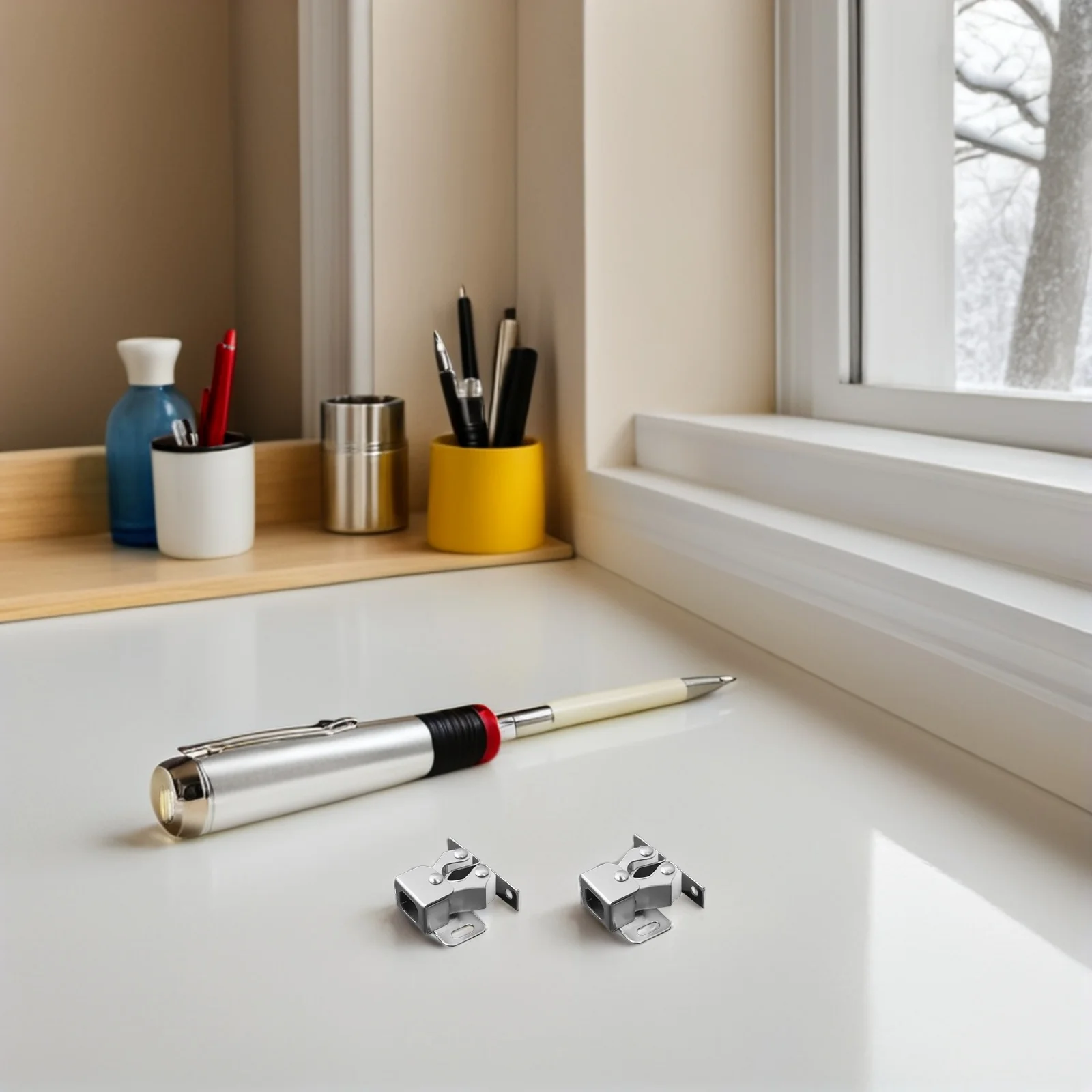 

12Pcs Cabinet Door Suction Beads Durable Silent Closing Cupboard Drawer Double Roller Catch Door Bead Roller Catch