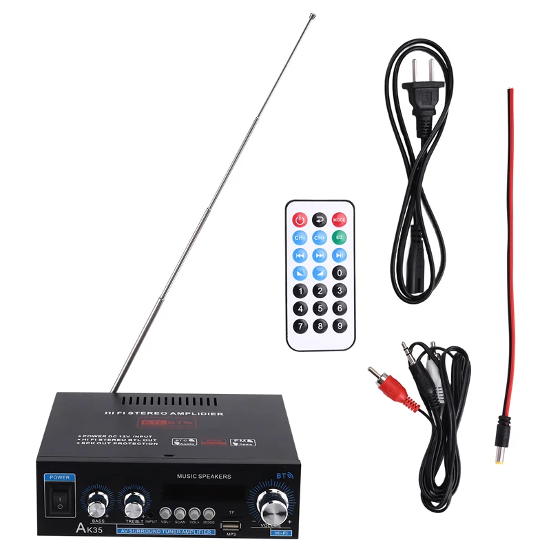 

AA08-AK35 800 Вт цифровой усилитель динамик для баса аудио мощность Bluetooth Hi-Fi FM сабвуфер для автомобиля лодки для каравана США Plu