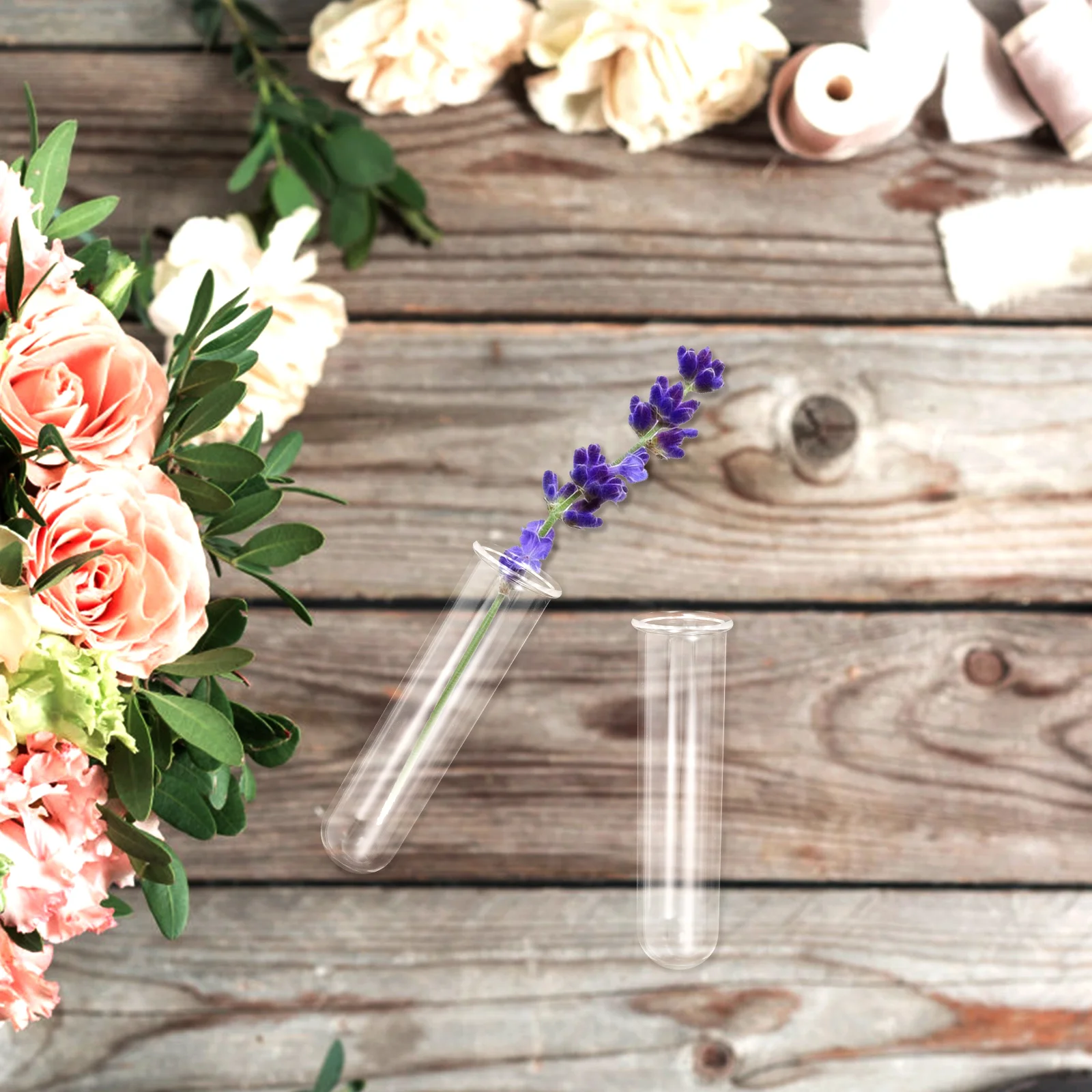 5 Pcs Glass Test Tubes Vase Transparent Plant Propagation Station Hydroponic Flower Container Water Tube For Plants Desktop