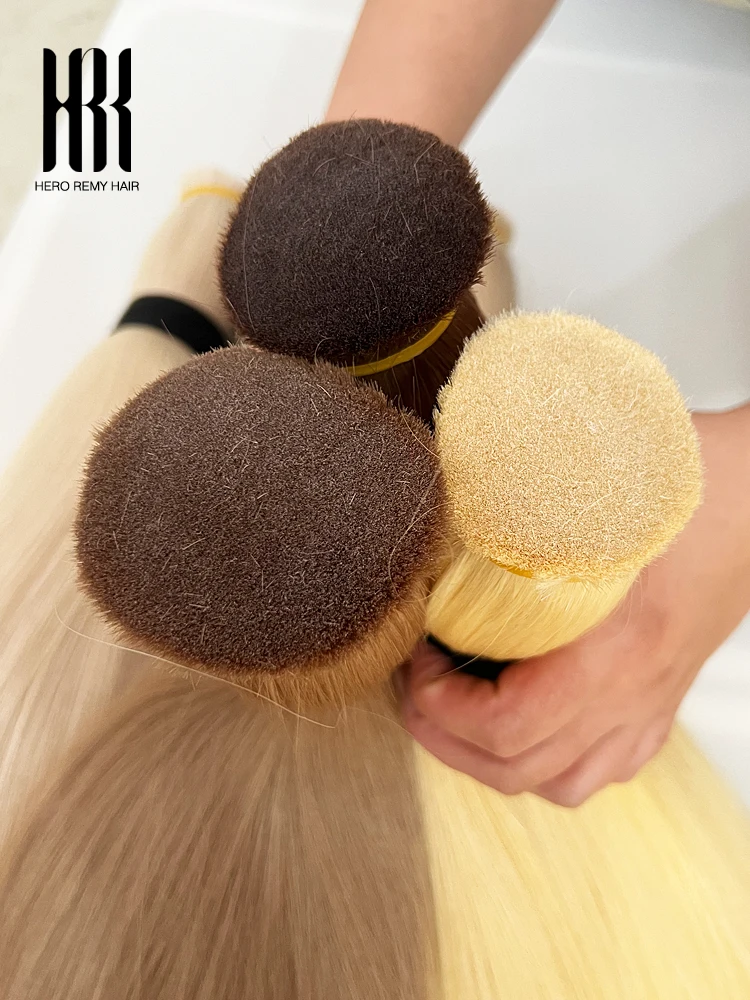 Natürliche Haarverlängerungen Hero Remy 100% gerade Haarbündel rohes Haar für Flechten Salon DIY Keratin V Licht Haar