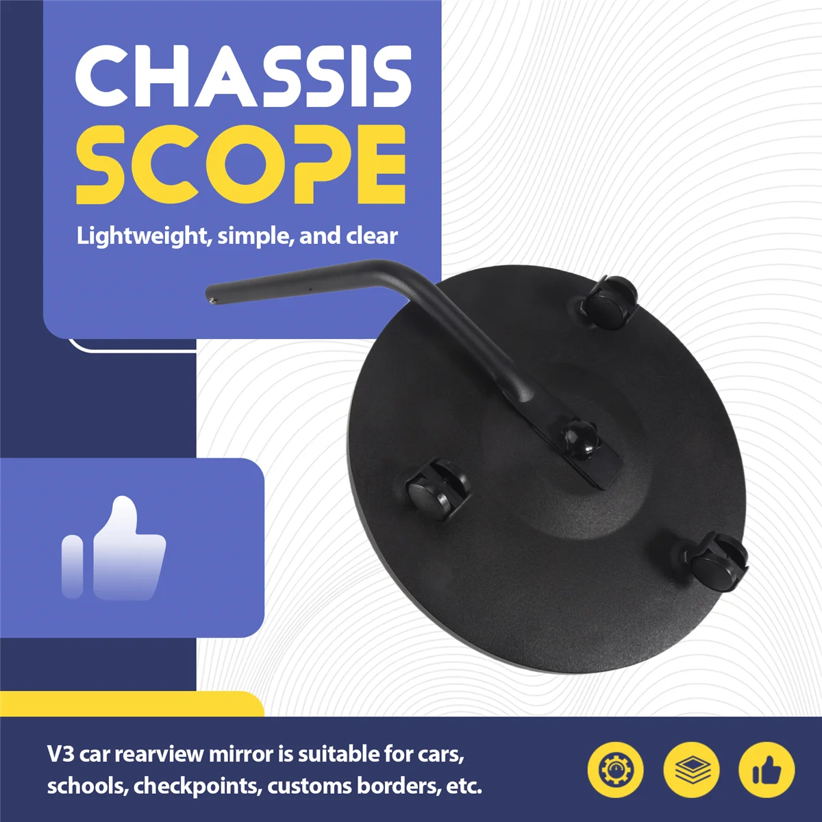 

X59A_Undercarriage Inspection Mirror,Magnifying Under Vehicle Inspection Security Mirror Waterproof Foldable Adjustable Angle