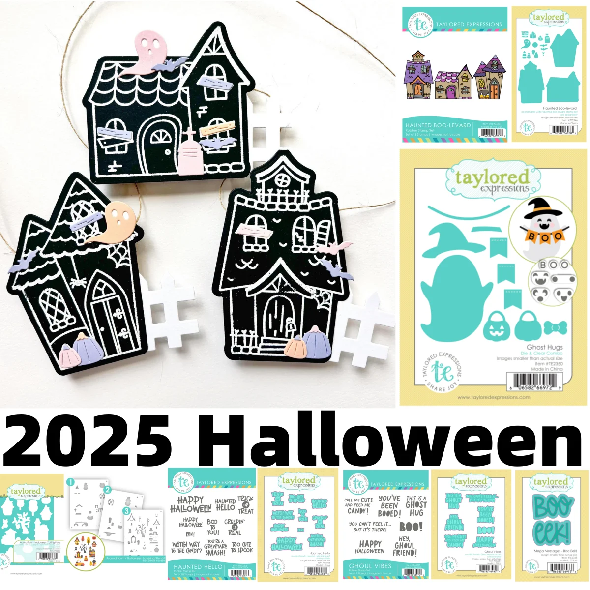 

2025 Halloween Haunted Boo levard Ghost Hugs Ghoul Metal Cutting Dies Clear Stamps Stencil for DIY Making Card Scrapbook Craft