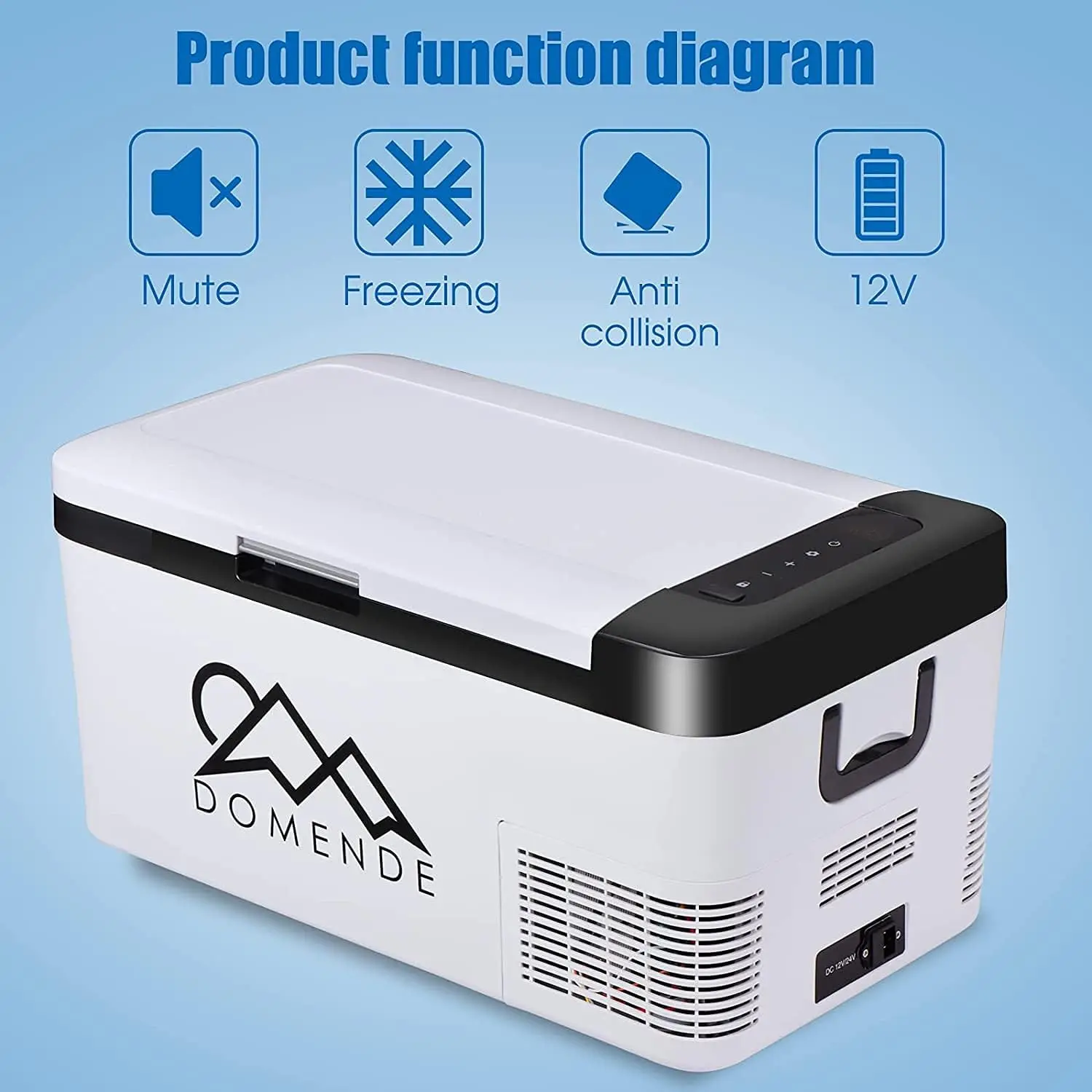 12 volt Refrigerator Portable Freezer Fridge Electric Cooler (-4℉-68℉) with 12/24V DC & 110V AC Cord for Car, RV, Truck,