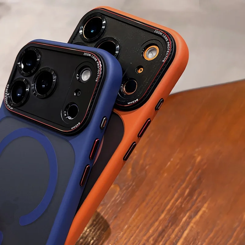 Luxuriöse, matte Handyhülle mit Magnetfunktion für MagSafe, passend für iPhone 18, 16, 15, 17 Pro Max Plus, mit Kameraschutz, stoßfestem Panzer und stoßabsorbierendem Rahmen. – Detail 6