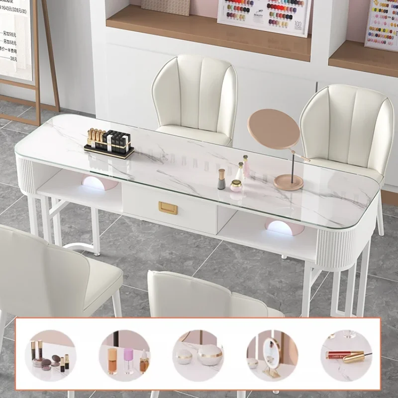 Professionele nageltafel met ventilator Tech Tabl Draagbare manicure Nagels Salonmeubilair voor schoonheidssalon Stoelen Lamptoevoeropslag