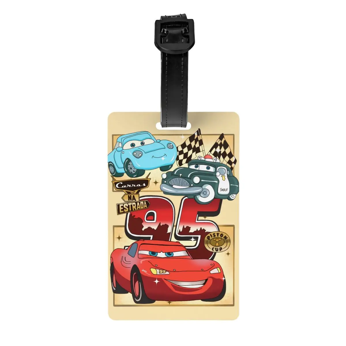 

Custom Lightning McQueen Luggage Tag Sport Race Car Travel Bag Suitcase Privacy Cover ID Label