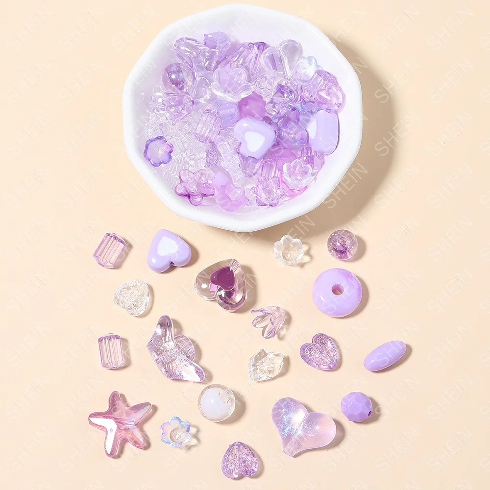 30g Acrylic Beads Candy Color Mixed Style Beads Loose Beads For DIY Handmade Bracelet Phone Chain Jewelry Making Accessories