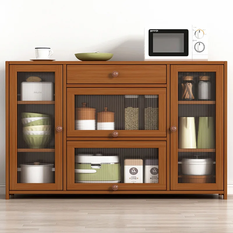 YFY household modern simple solid wood multi-layer side cabinet  storage multi-functional floor-to-ceiling indoor  storage
