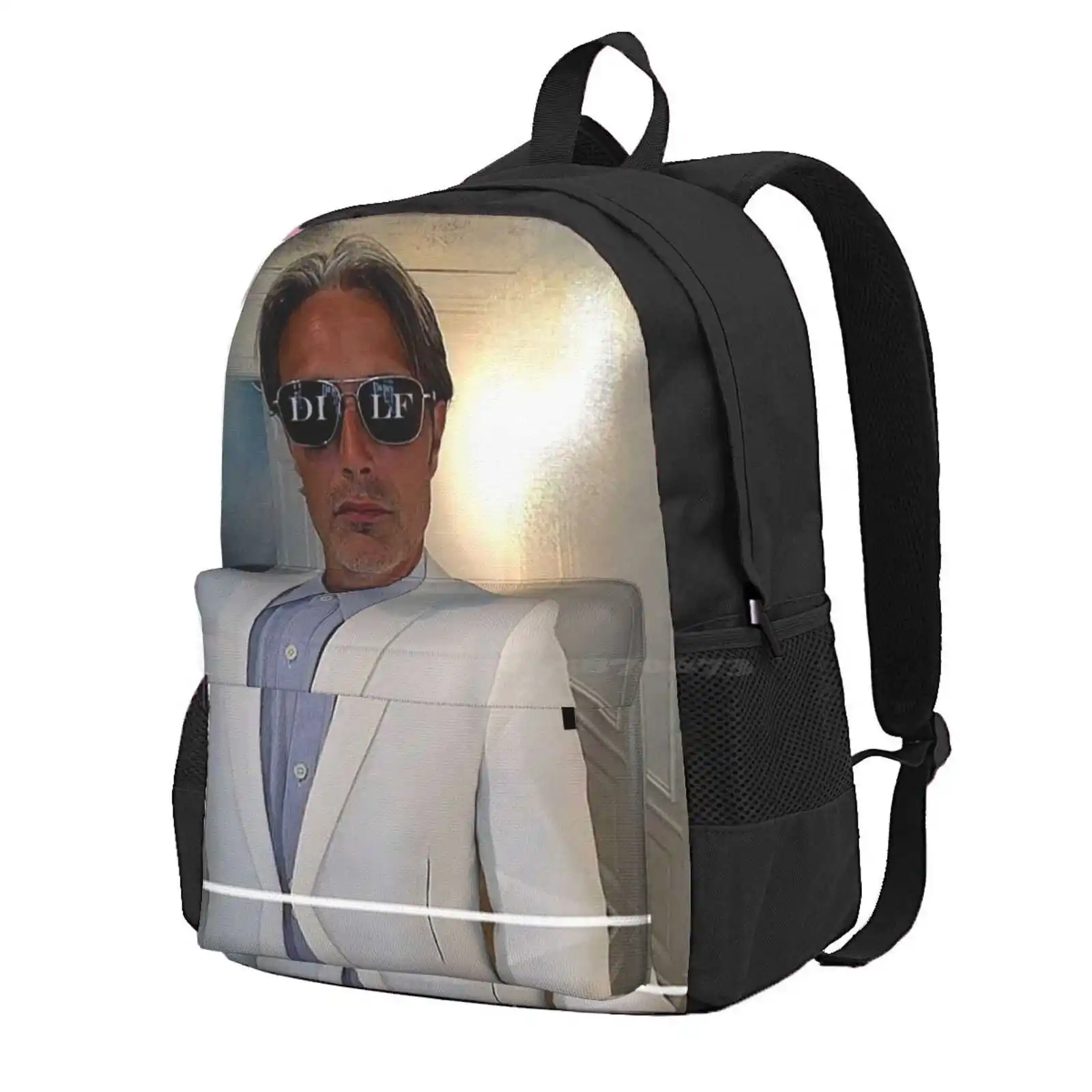 Mads Mikkelsen Hot Sale Schoolbag Backpack Fashion Bags Hannibal Madsmikkelsenhot Madsmikkelsenfunny Mads Mikkelsen Funny Faces