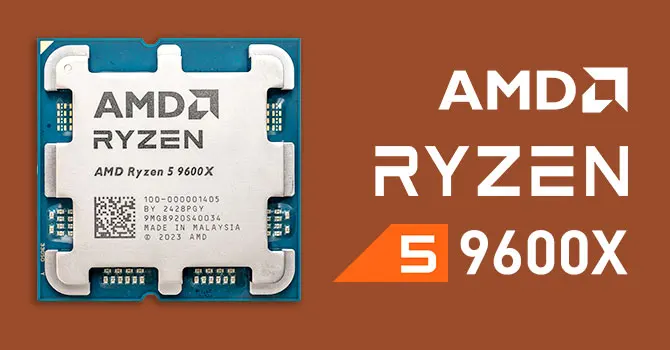 AMD Ryzen 5 9600X 6-Core 12-Thread Desktop Processor, 5.4GHz Max Boost Clock, AM5 Socket, 65W TDP, 32MB L3 Cache, PCIe 5.0 Support, DDR5 Memory Compatible, High Performance Gaming CPU for PC Builds,fan not included