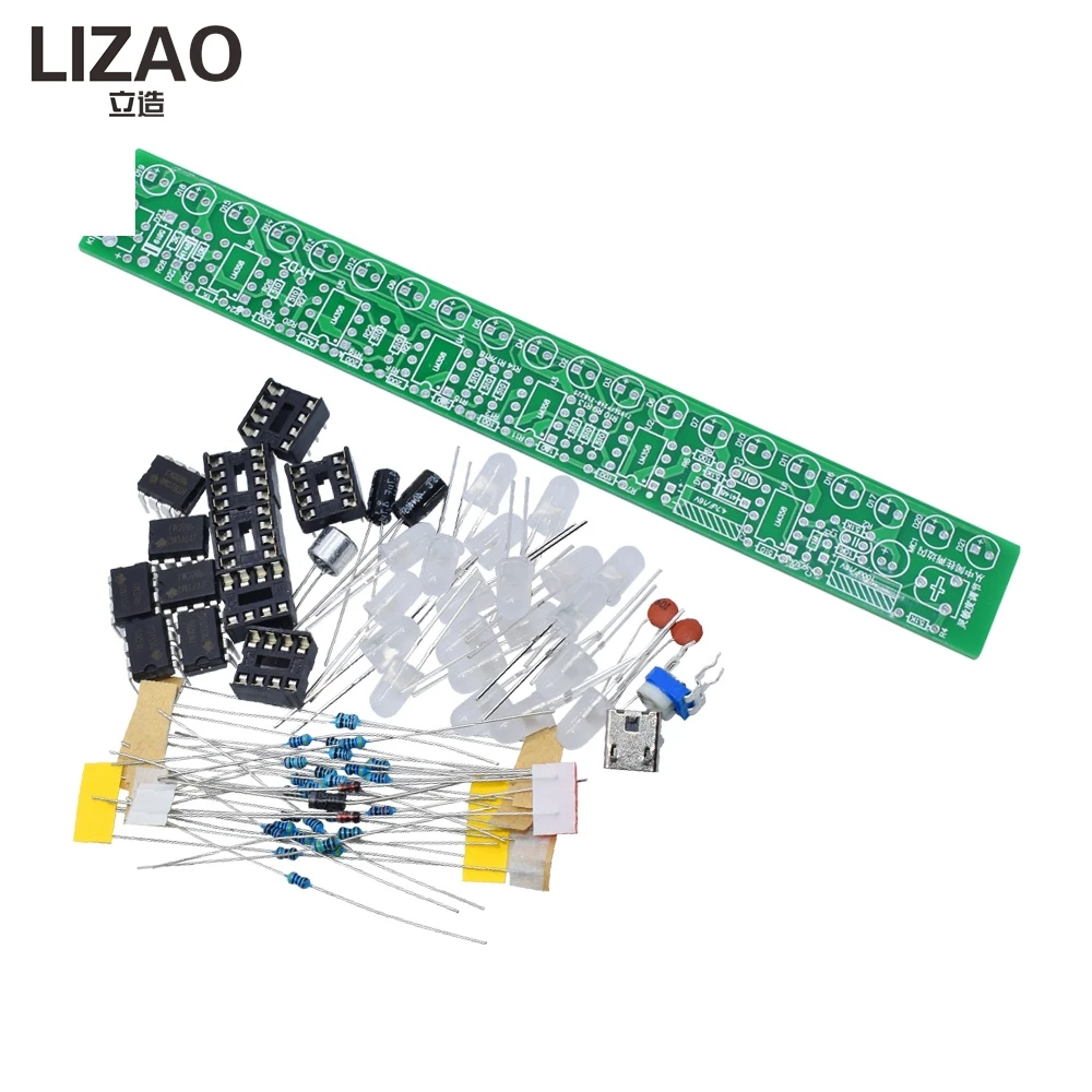 LIZAO LED Music Audio Spectrum Indicator Kit USB Powered Volume Level Display Board for DIY Electronic Learning