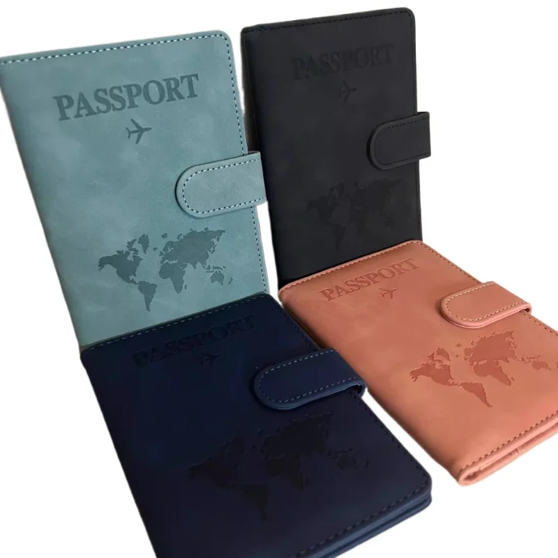 

Vintage PU Passport Covers Travel Passport Holder Document Ticket Clips ID Bank Credit Card Holder Passport Travel Organizer