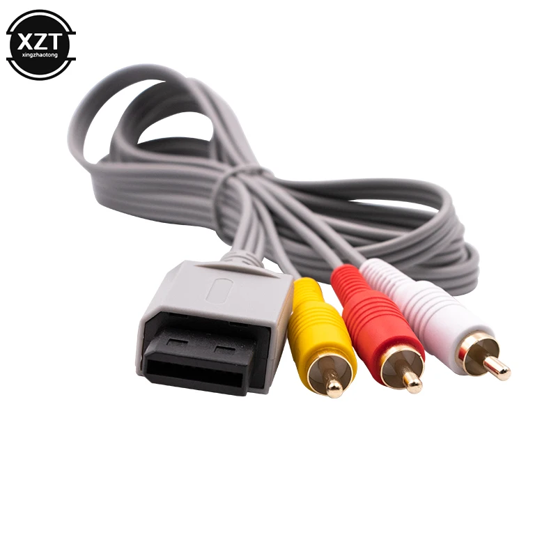 Cable RCA de 1,8 m para Nintendo Wii, Conector de Audio y vídeo, 480p, chapado en oro