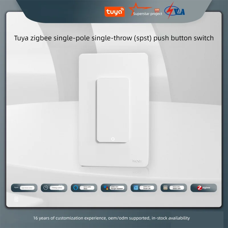 Graffiti Intelligence Zigbee Button Switch | Universal Zero Fire No Wiring Required | APP Timing + Voice Remote Control | Smart