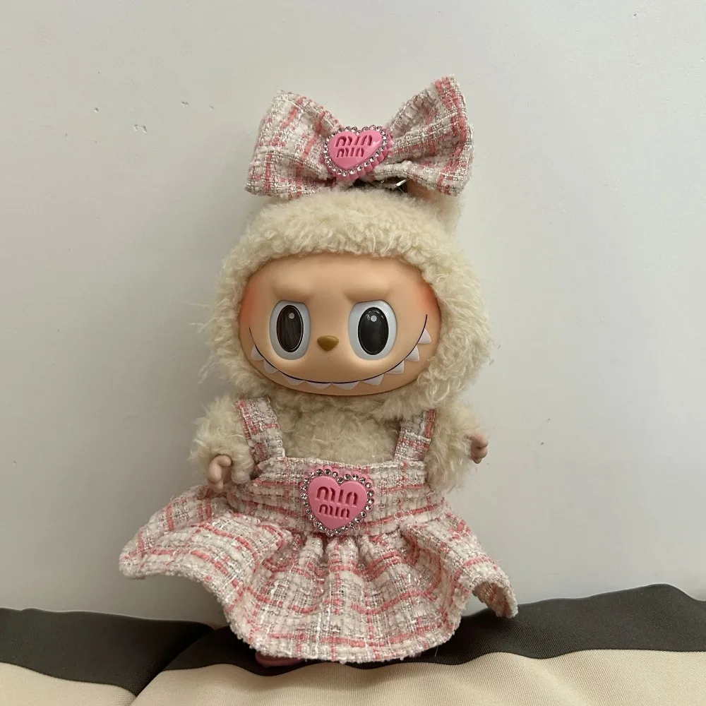 

For 17cm Labubu Dolls Clothes Lovely Outfit Skirt Dress Up Doll Accessories Sitting Party Changing Dress Game DIY Gift Toys