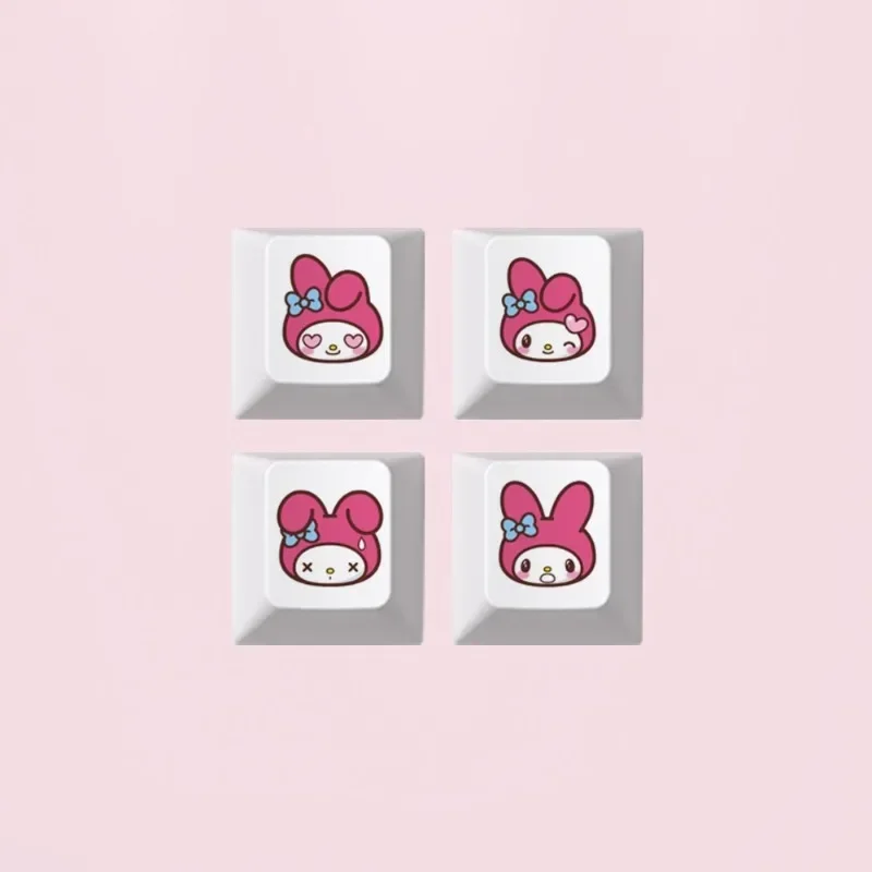 مينيسو سانريو أنيمي Kawaii ميلودي أغطية المفاتيح الكرتون نمط لوحة المفاتيح الميكانيكية مفتاح قبعات لطيف PBT مفتاح قبعات ملحقات لوحة المفاتيح #2
