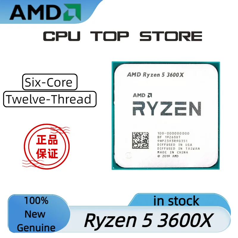 

AMD Ryzen 5 3600X R5 3600X Six-Core Twelve-Thread 3.8 GHz CPU Processor 7NM 95W L3=32M 100-000000022 Socket AM4