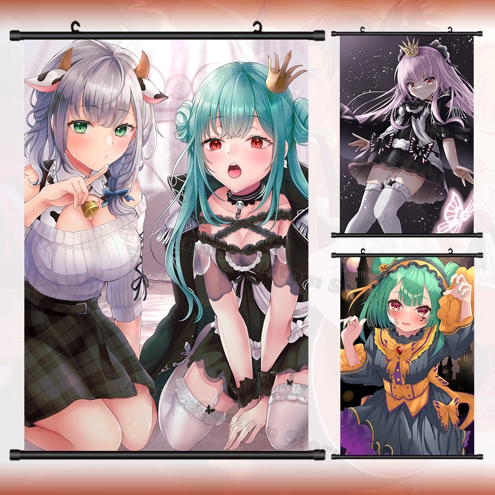 Game Anime VTuber Hololive Uruha Rushia HD Wall Scroll Roll Painting Poster Hanging Picture Poster Collection Home Decor Gift