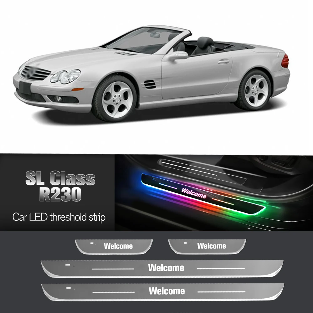 

Car Door Sill Light For Mercedes Benz SL Class R230 2002-2012 Customized Logo LED Welcome Threshold Pedal Lamp Accessories