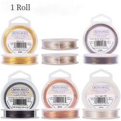 1 Rolls 20-Gauge 0.8mm Tarnish Resistant Silver/Gold/Platinum /Gunmetal/Copper/Antique Bronze Coil Wire for DIY Jewelry Making