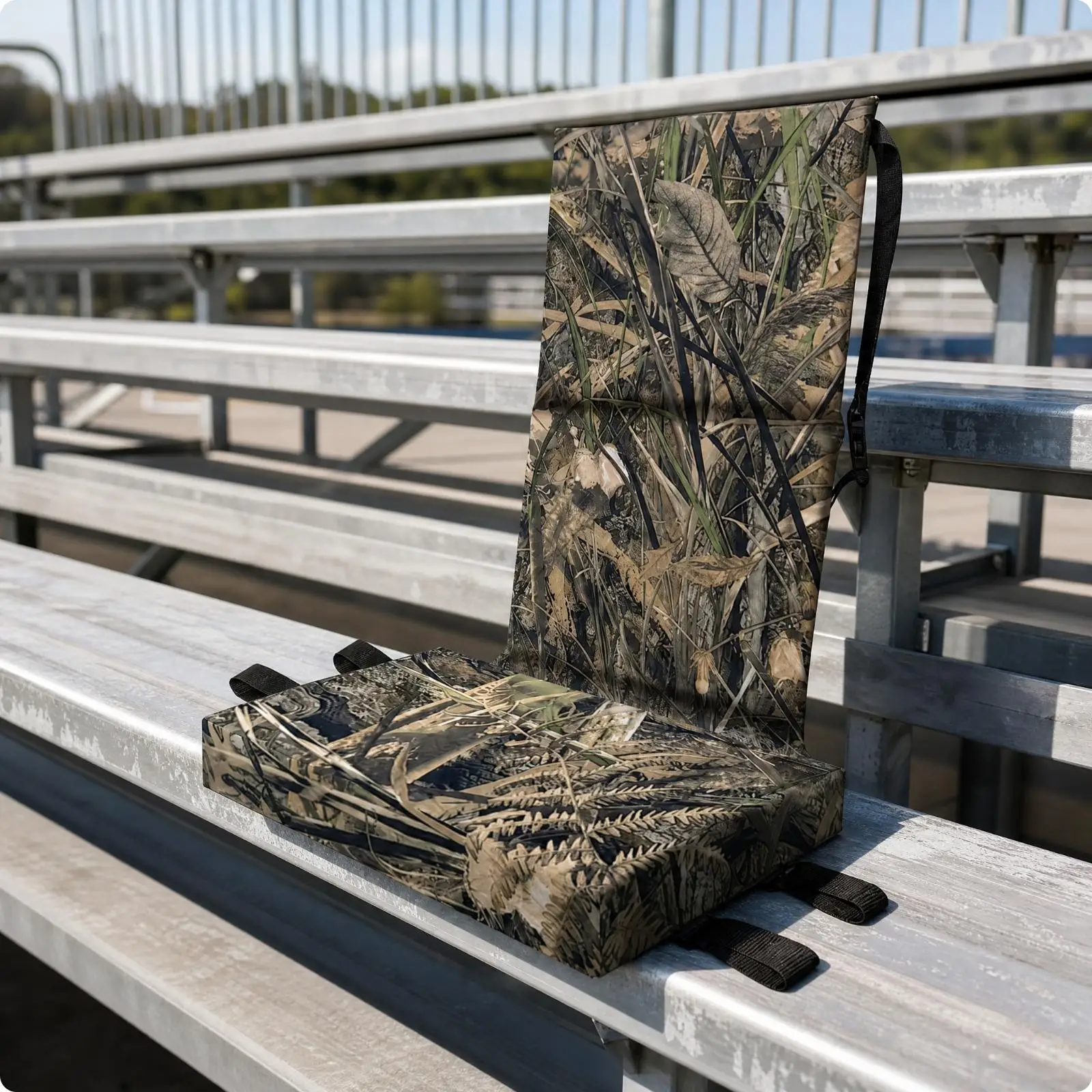 Water Resistant Outdoor Seat Cushion with Backrest Oxford Material Portable Pad for Camping Stadium Hiking Event