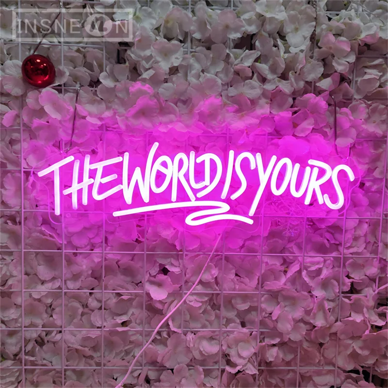 Imagem -03 - The World is Yours Neon Led Sign Luzes Penduradas na Parede Presente Personalizado para Quarto Decoração da Sala de Jogos Meninos e Meninas