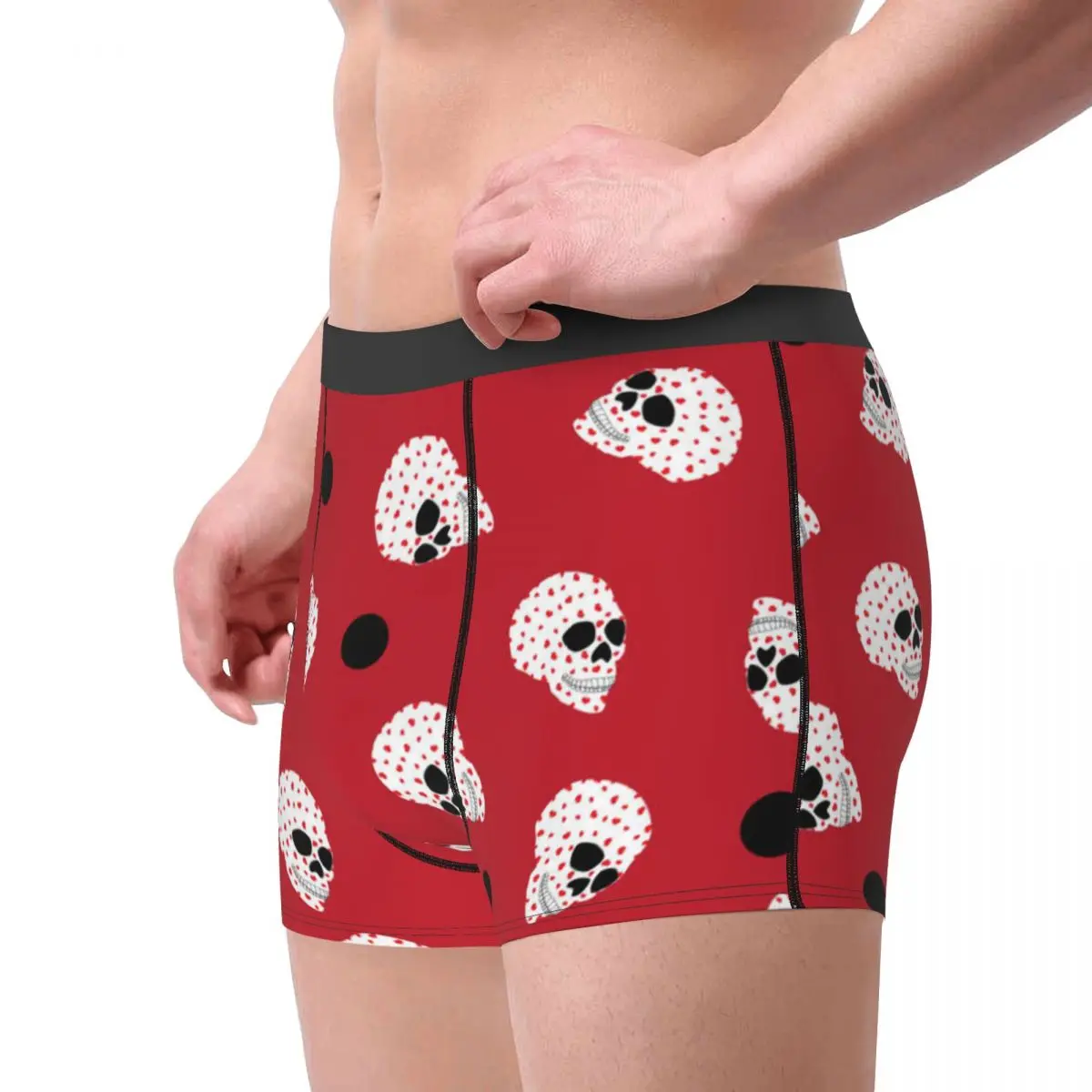 Boxer Men Shorts Underwear Male Skull In Hearts And Spots Boxershorts Panties Underpants Man Sexy