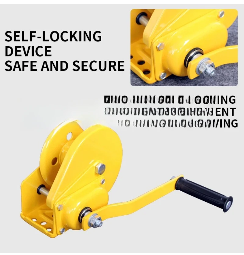 1200lb Hand crank two-way self-locking manual winch household small portable traction hoist with brake manual winch