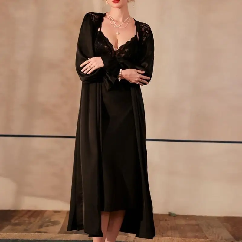 l38e-satins-lace-long-kimono-robes-for-women-bride-puff-sleeve-tie-front-nightgown-bridesmaid-wedding-party-sleepwear-dress