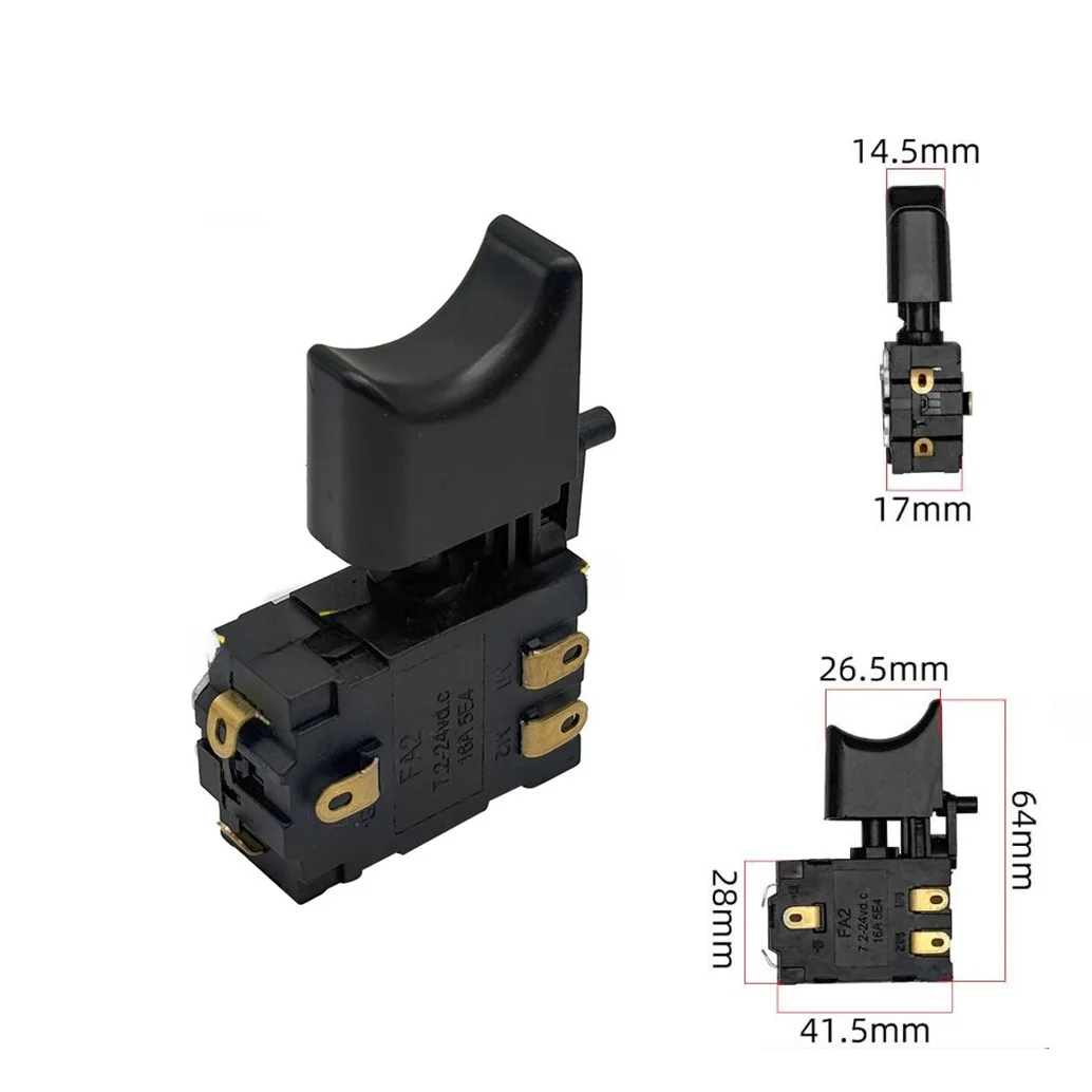 12V 21V Electric Drill Forward Reverse Switch Replacement Variable-Speed Trigger Control For Cordless Power Tools Black Plastic