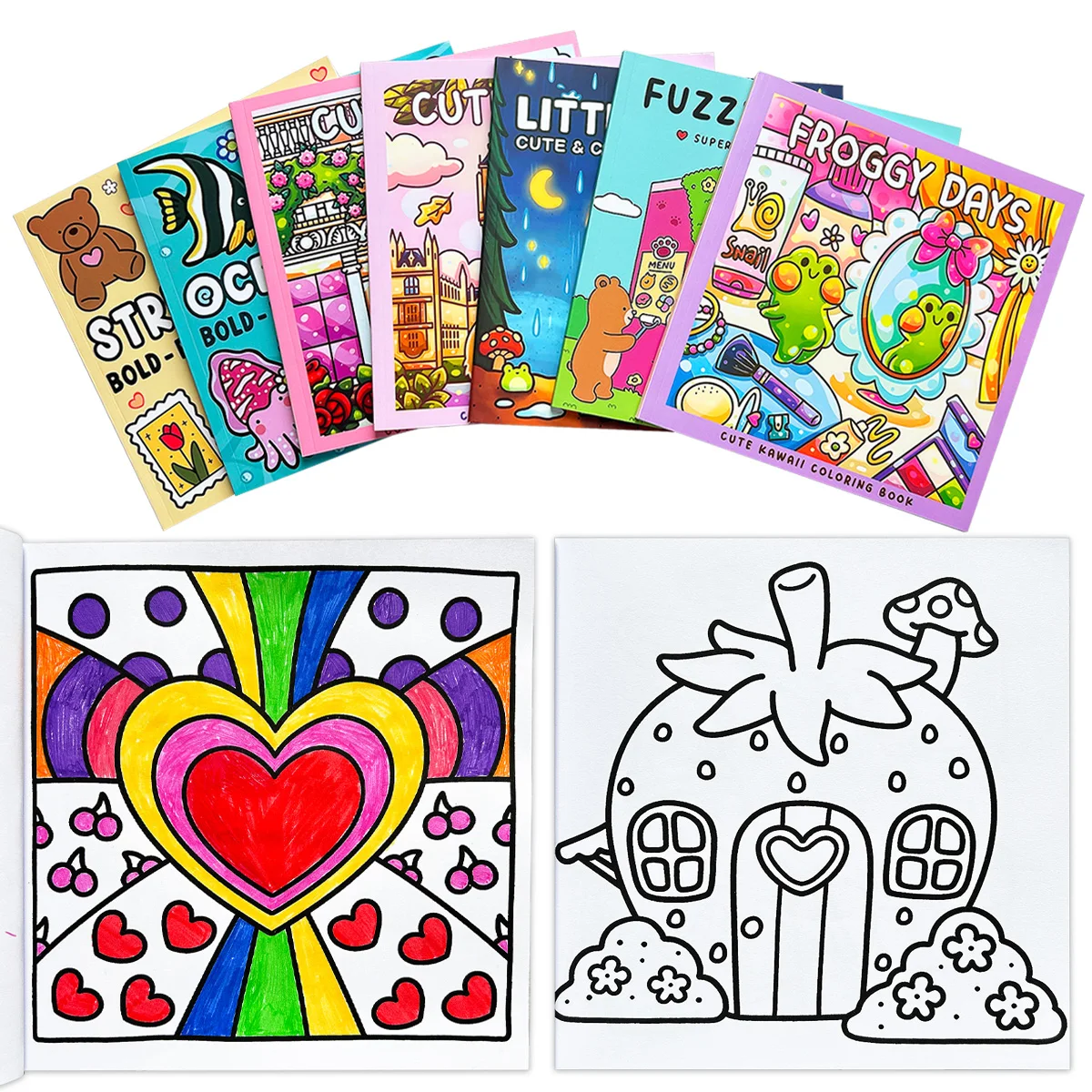 

Kawaii children's coloring book, cute animals for stress relief, the best gift for kids, preschool painting book for toddlers