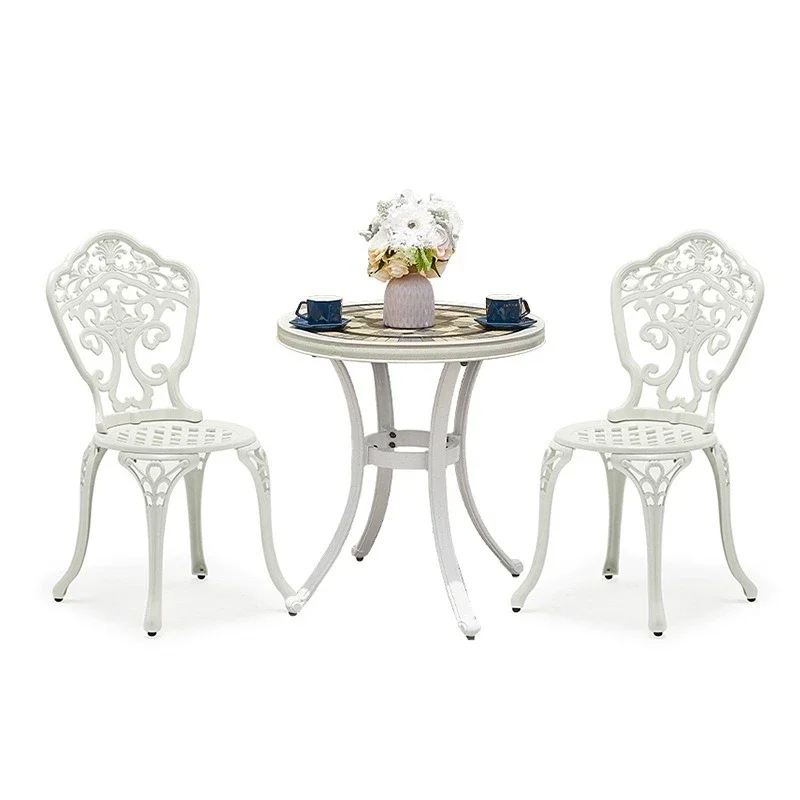 

Outdoor balcony tea table combination leisure outdoor courtyard simple terrace garden open-air waterproof metal table and chair