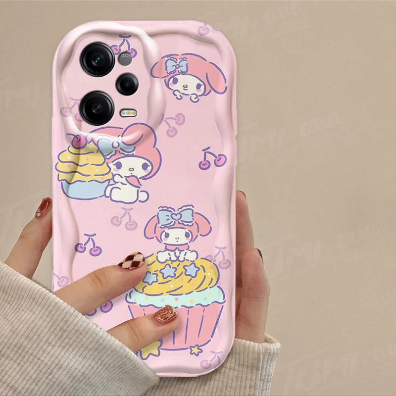 Hello Kitty Cinnamoroll Wave Case For Xiaomi Redmi Note 13 12 11 Pro Plus 4G 5G 12S 11S 10 10S 9 9S 8 13C 12C 10C Turbo 3 Cover