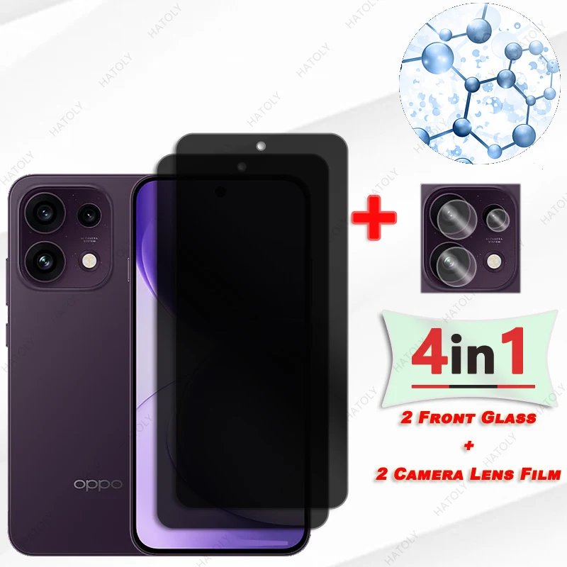 For Oppo Reno16 F Glass Privacy Screen Protector For Oppo Reno16 F 5G Anti-spy Glass Camera Lens Protector Anti Glare Glass